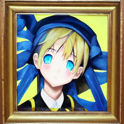 Image similar to oil painting of cute kagamine len, by ixima