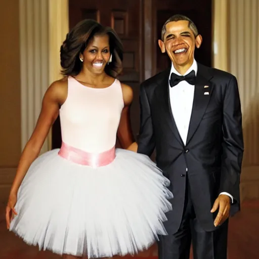 Image similar to obama in a ballerina dress