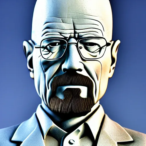 Image similar to walter white wooden statue , photograph , 4k , HD