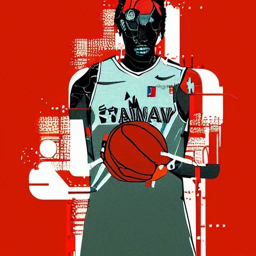 Image similar to a dreamy portrait of kawhi leonard by conrad roset, cybernetically enhanced, hyperdetailed, cyberpunk, cool, trending on artstation