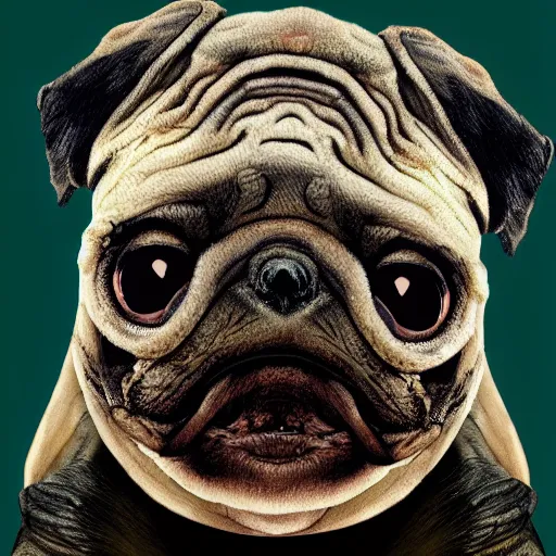 Image similar to A tardigrade with the eyes and mouth of a pug, national geographic-file-photograph, paywall-content, premium-award-winning, trending on artstation