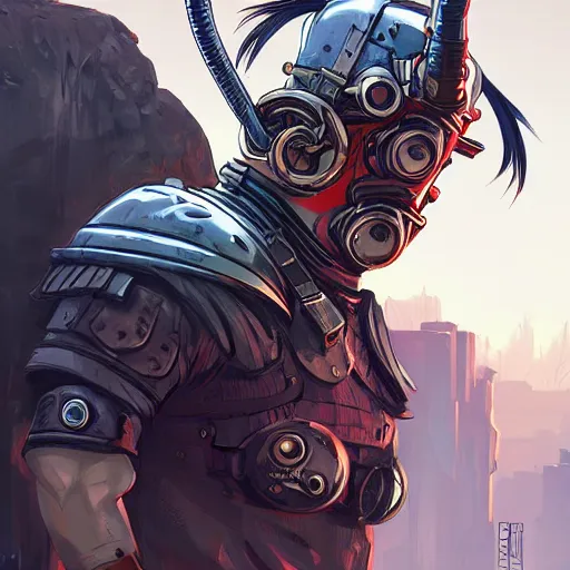 Image similar to cyberpunk viking helmet mask warrior goddess robot ninja fantasy, art gta 5 cover, official fanart behance hd artstation by jesper ejsing, by rhads, makoto shinkai and lois van baarle, ilya kuvshinov, ossdraws