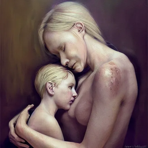 Prompt: mother, artwork by WLOP and H R Giger