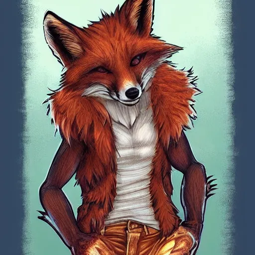 Prompt: A fox wearing a t-shirt and jeans, trending on FurAffinity, energetic, dynamic, digital art, highly detailed, FurAffinity, digital fantasy art