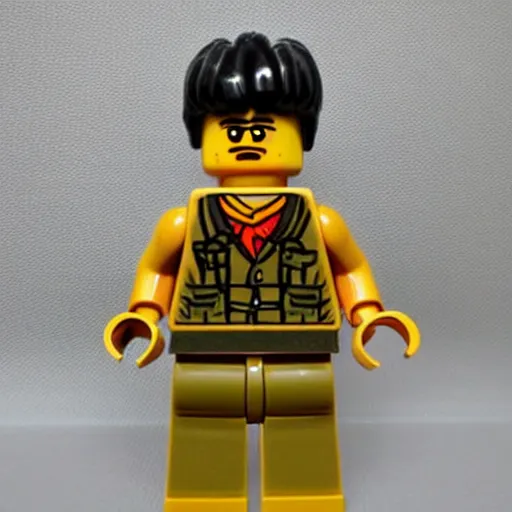 Prompt: a Lego minfigure of Rambo.
