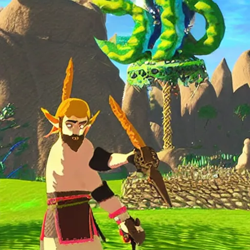 Image similar to borat in the legend of zelda breath of the wild