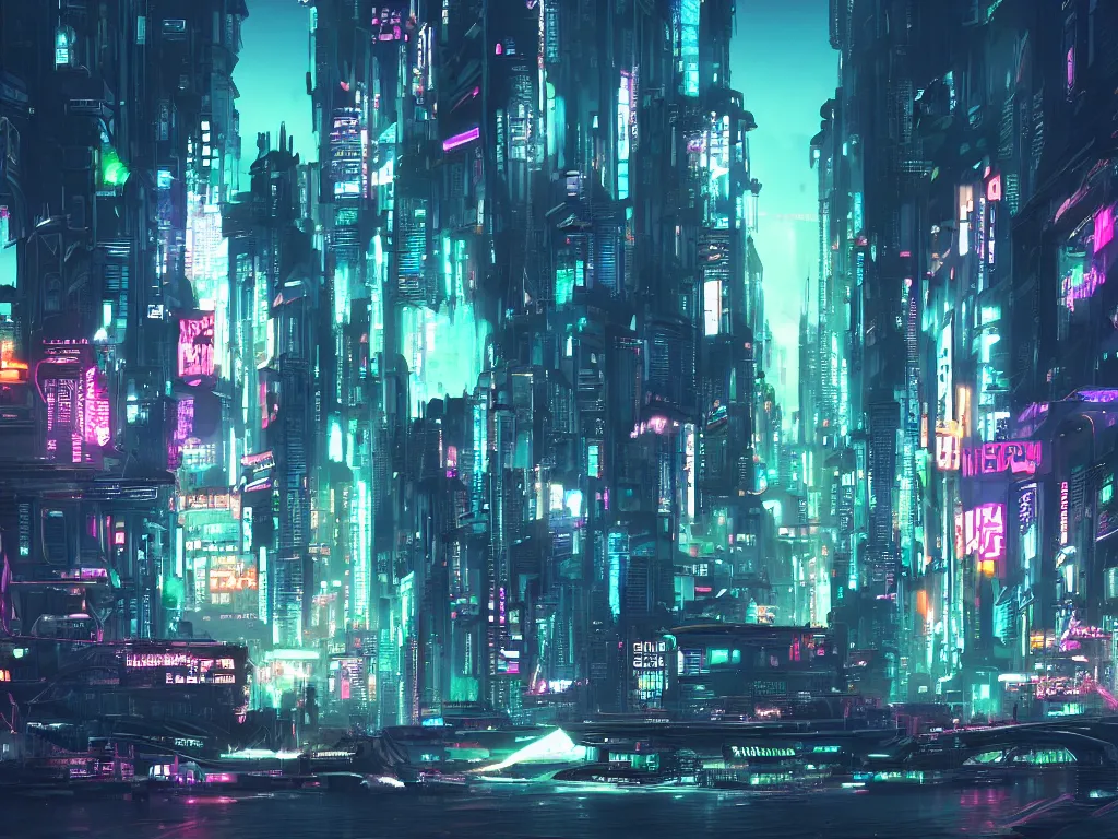 ArtStation - Cyberpunk City Landscape