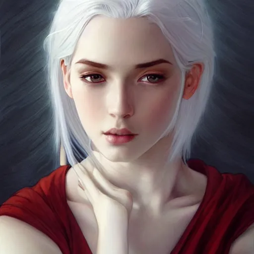 Image similar to a white hair girl, art by samdoesarts, highly detailed, digital painting, elegant, delicate, soft lines, feminine, concept art, smooth, sharp focus, illustration, pixiv art, cgsociety, art by artgerm and greg rutkowski and alphonse mucha, comic book, sketch, watercolor, trending on artstaion