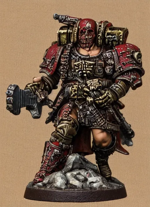 Prompt: 8 0 mm resin detailed miniature of a warhammer 4 0 k barbaric warror, bloody, chains, product introduction photos, 4 k, full body,