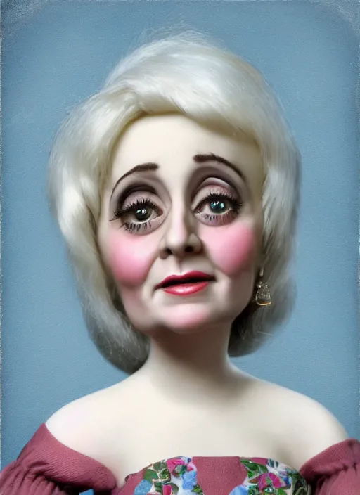 Image similar to young barbara windsor as a mark ryden doll, detailed digital art, trending on Artstation