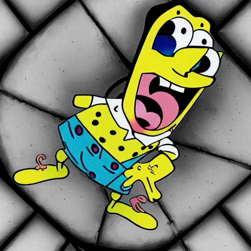 Prompt: spongebob circle pants, creepy, eerie, shadows, evil, dememnted, ultra realistic, hyper-realistic, 8k, 4k,