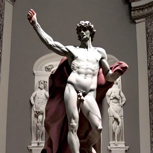 Prompt: david of michelangelo but with a very big aparatus