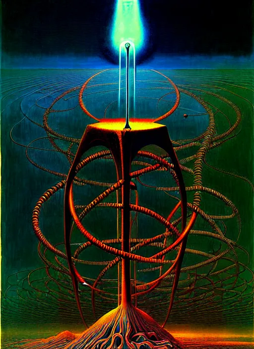 Image similar to machinery of creation occult reactor highly detailed painting by zdzisław beksinski 8 k