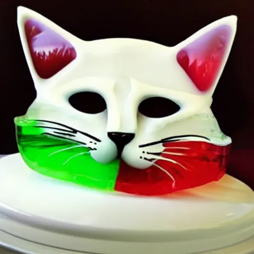 Image similar to a cat made entirely of jello, gooey