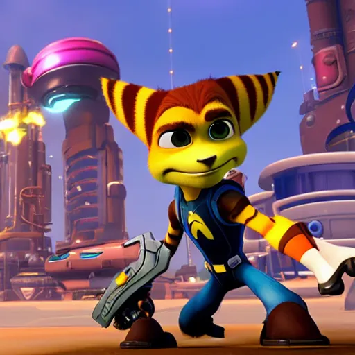 Prompt: Ratchet and Clank, 4k