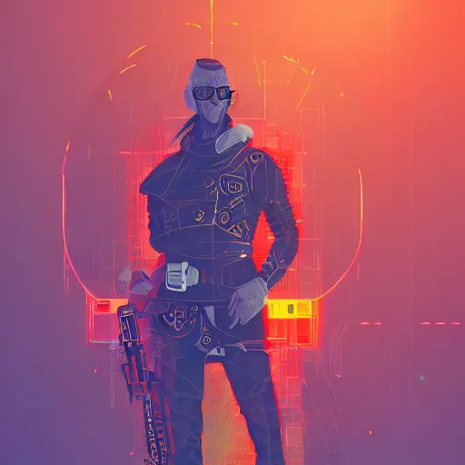 Image similar to cyberpunk sinterklaas as the leader of a futuristic communist nation, cybernetics, sharp lines, digital, artstation, colored in