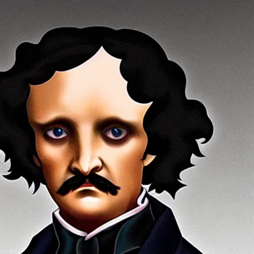 Prompt: edgar allan poe as a character in stranger things