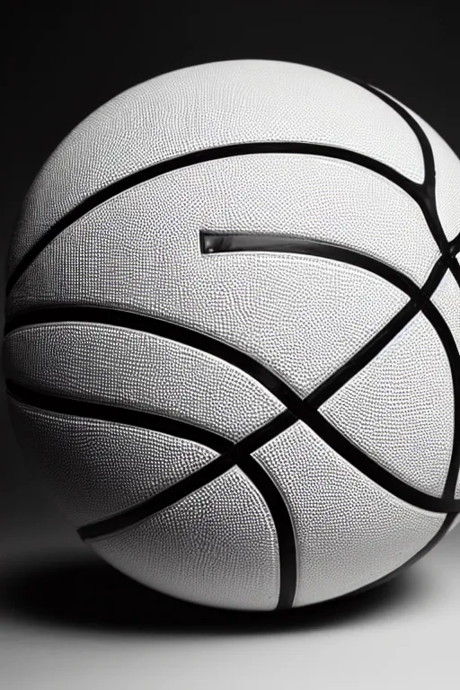 Image similar to Photo of a Basketball made of white marble, studio lighting, dark background, award winning.