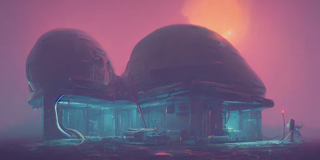 Image similar to A book of a Cosmic Horror by Stalenhag Simon and Simonetti Marc, trending on artstation, vintage colors, volumetric lighting