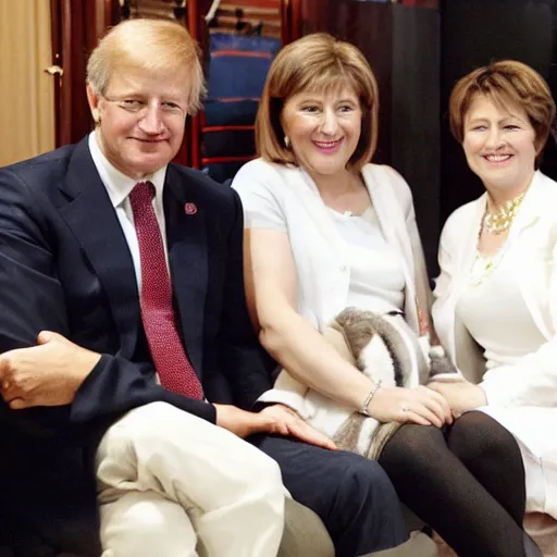 Image similar to photo of a prime minister with two girlfriends