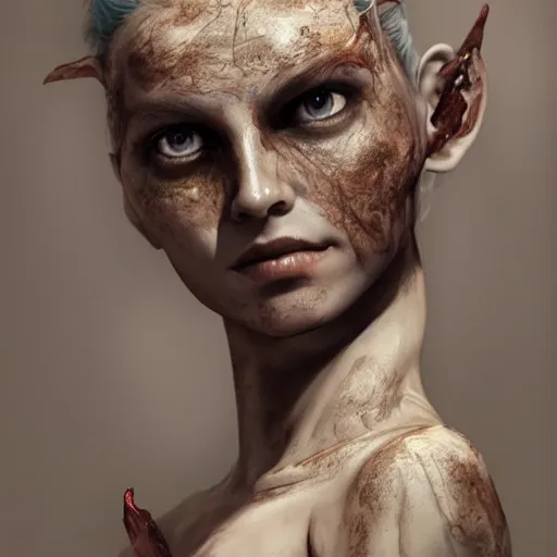 Prompt: a beautiful photorealistic portrait of lilith, made of clay covered in clay stained with mud, detailed, sharp focus, by stanley artgerm lau, wlop, rossdraws, james jean, andrei riabovitchev, marc simonetti, yoshitaka amano