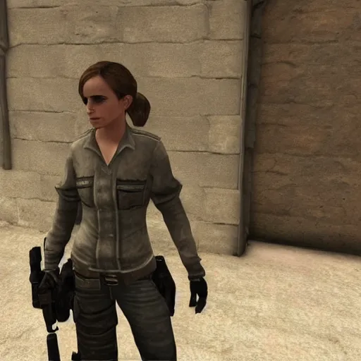 Image similar to Emma Watson screenshot from cs:go