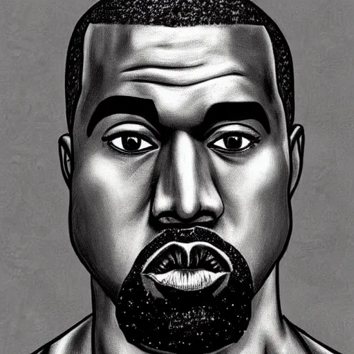 Image similar to kanye west drawn in the style of dragon ball z