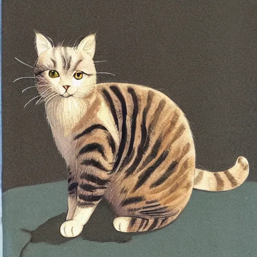 Image similar to cute cat by Raymond briggs