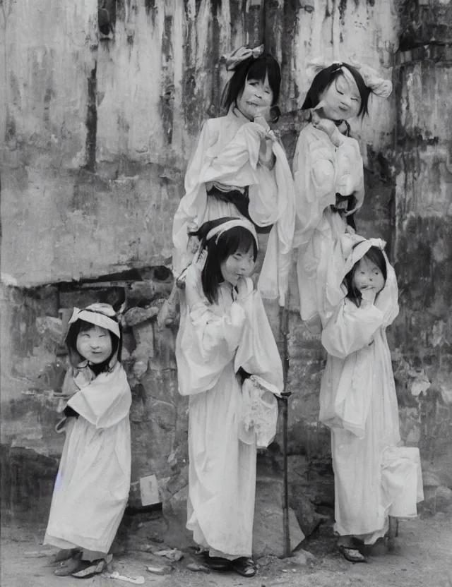 Image similar to two ghost girls in taiwan during a festival by hisaji hara