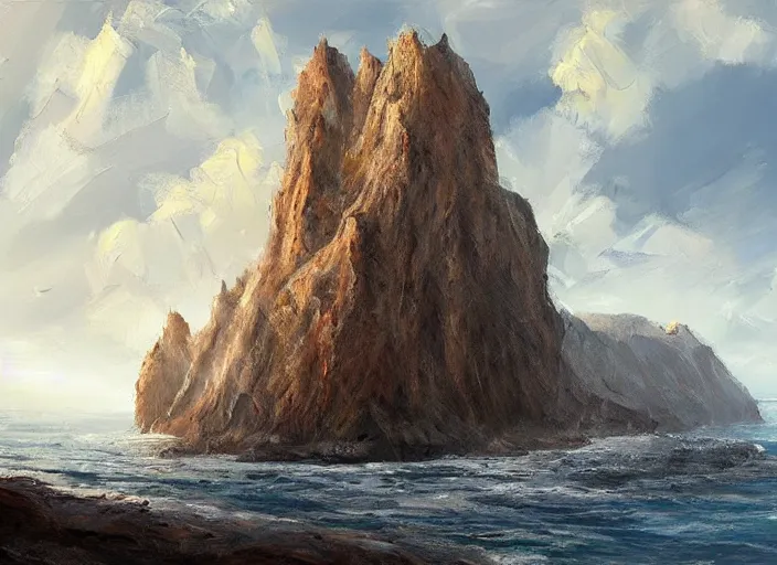 Image similar to concept art of cliffs, hard rocks, oil painting by jama jurabaev, extremely detailed, brush hard, artstation, for aaa game, high quality, brush stroke