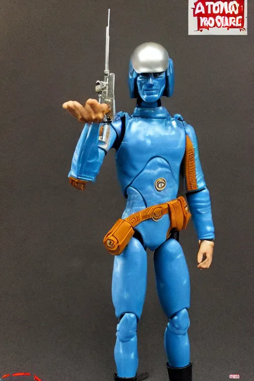 Prompt: 1 9 8 6 kenner action figure, 5 points of articulation, heroic human proportions, sci fi, 8 k resolution, high detail, front view, t - pose, space, gi joe, he man, warhammer 4 0 0 0