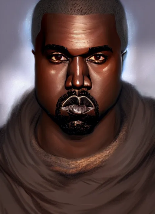 Prompt: a portrait of a kanye west as a male tiefling warrior, d & d, fantasy, intricate, tone mapped, ambient lighting, highly detailed, digital painting, artstation, concept art, 4 k, god rays, stunning beautiful, glowing eyes, sharp focus, by makoto shinkai and akihiko yoshida and hidari and wlop