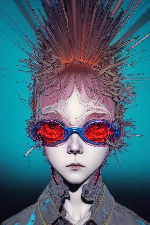 Image similar to prompt : city punk portrait soft light painted by james jean and katsuhiro otomo and erik jones, inspired by akira anime, smooth face feature, intricate oil painting, high detail illustration, sharp high detail, manga and anime 1 9 9 9