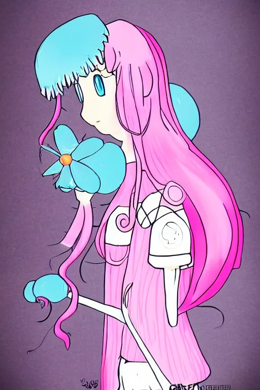 Image similar to princess bubblegum, anime art style