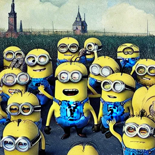 Image similar to the minions by Christian Krohg