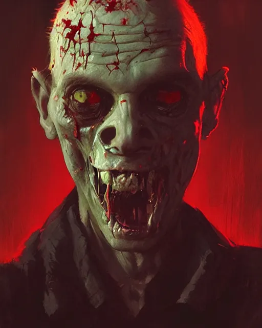 Prompt: hyper realistic photo portrait shouting zombie cinematic, greg rutkowski, james gurney, mignola, craig mullins, brom