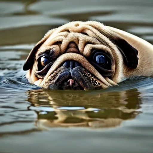 Image similar to a walrus that looks like a pug, national geographic photography