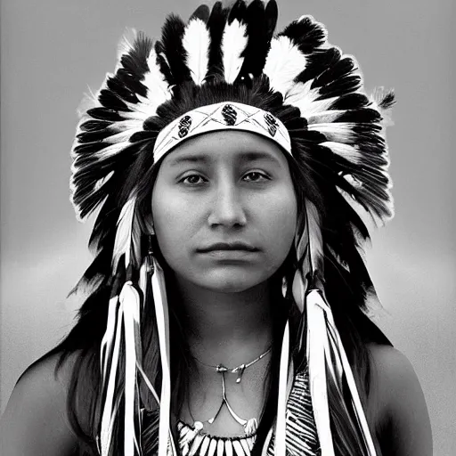 Image similar to Portrait of a young Modern Native American Woman at a mall, highly detailed, photograph, award winning,