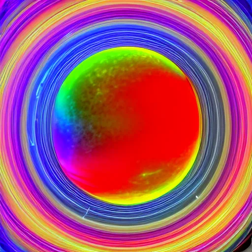 Prompt: “A pristine symphony in motion of spheres orbiting and intertwingled, rainbow hued, together forming one singular and beautifully coherent system. Digital art, high-resolution, smooth and clean, birefringence playing around the edges of the sphere, Unreal Engine, 2022 Systems Magazine Image Of The Year award”