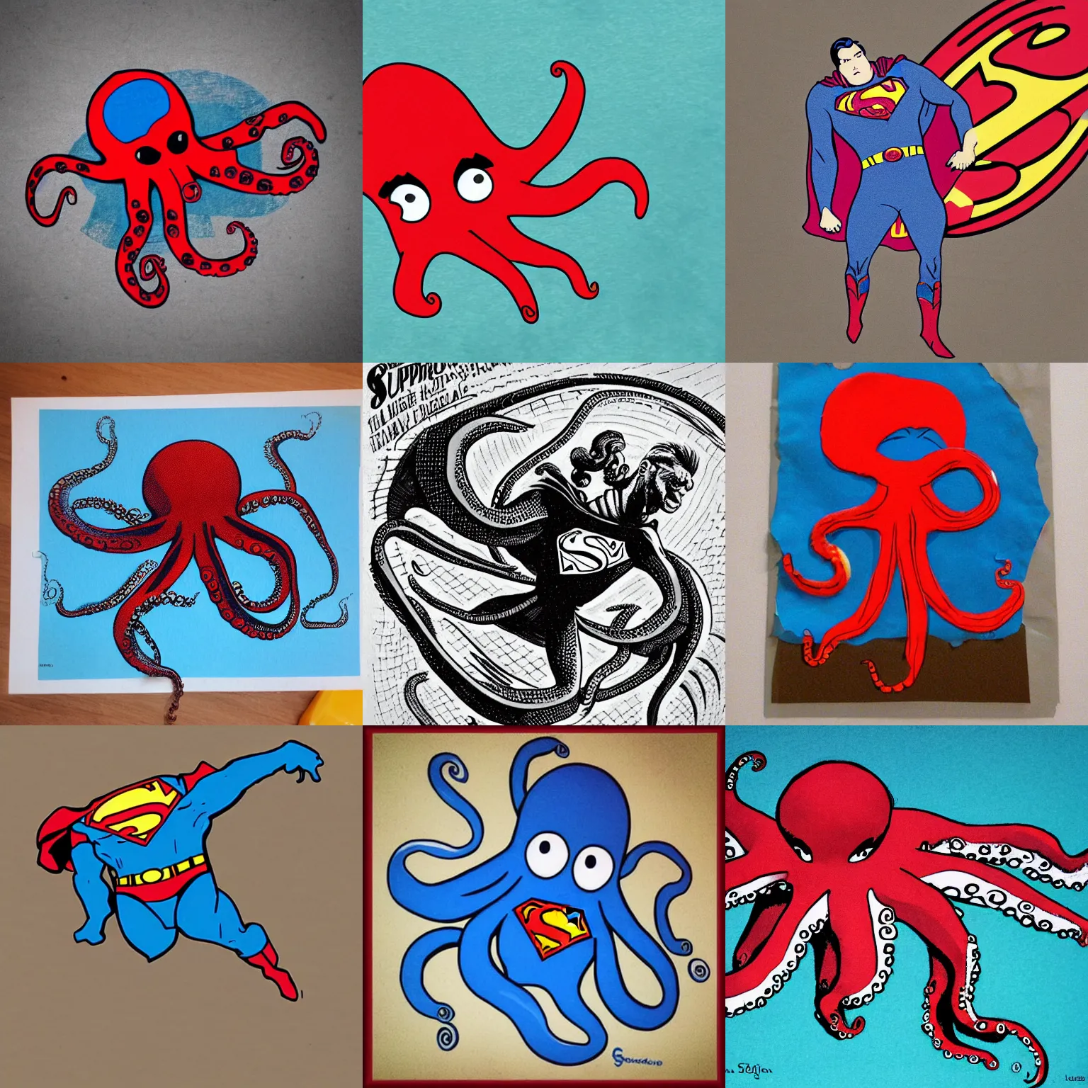 Prompt: an octopus like superman