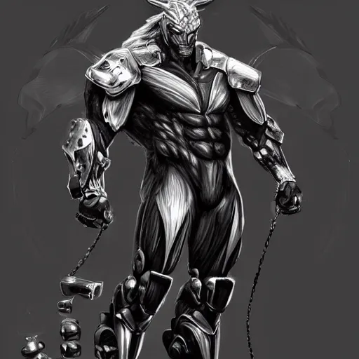 Image similar to a black exaggeratedly muscular anthropomorphized horse with a magnificently muscular physique wearing a skintight cybernetic armor while protecting a facility, long white mane, equine, anthro art, furaffinity, highly detailed, realistic, digital painting, artstation, sharp focus, concept art, illustration, art by artgerm, greg rutkowski, wlop