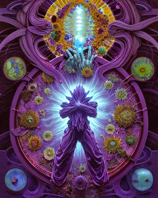 Prompt: the platonic ideal of flowers, rotting, insects and praying of cletus kasady carnage thanos nazgul doctor manhattan chtulu mandelbulb howl's moving castle mandala davinci heavy rain, d & d, fantasy, ego death, decay, dmt, psilocybin, art by artgerm and greg rutkowski and alphonse mucha