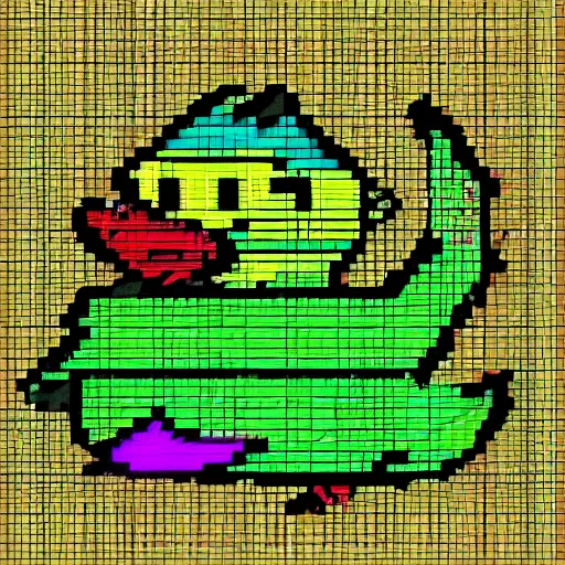 Prompt: A picture of a duck, ZX Spectrum graphics style