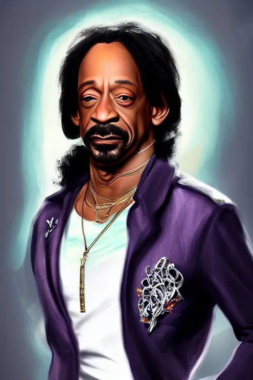 Prompt: full length portrait of katt williams, digital painting, trending on artstation, concept art, sharp focus, illustration, art by aficionados and leonard and suli beli