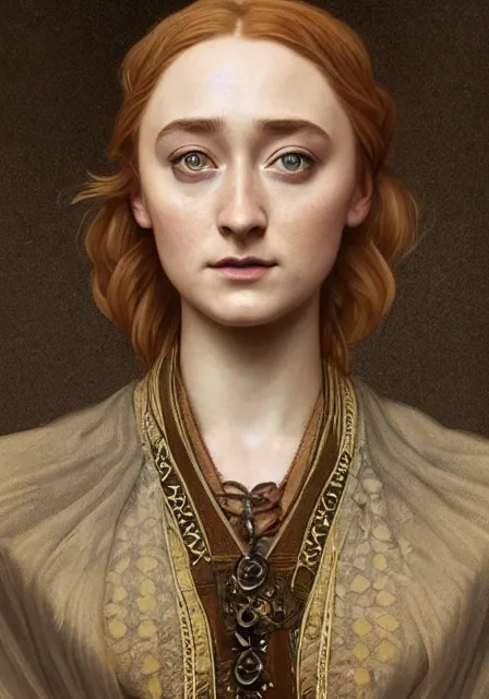 Prompt: sansa saoirse ronan mummy, intricate, elegant, highly detailed, digital painting, artstation, concept art, smooth, sharp focus, illustration, art by artgerm and greg rutkowski and alphonse mucha and william - adolphe bouguereau