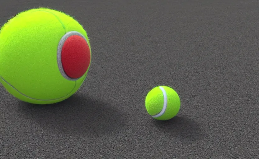 Image similar to tennis ball monster, tennis ball monster highly detailed, extremely high quality, hd, 4 k, 8 k, professional photographer, 4 0 mp, lifelike, top - rated, award winning, cinematic, realistic, detailed lighting, detailed shadows, sharp, no blur, edited, corrected, trending