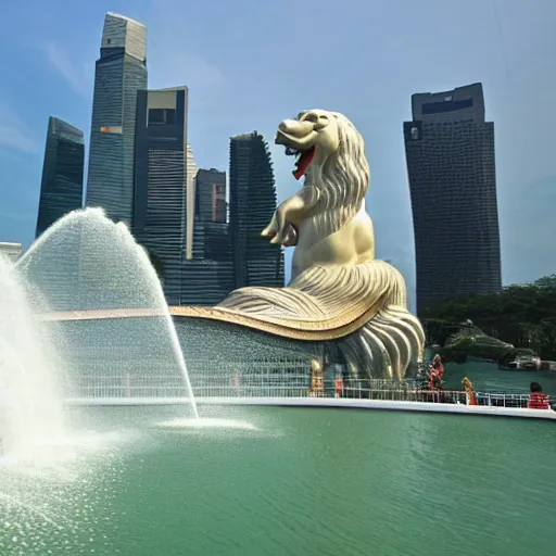 Prompt: the merlion in singapore