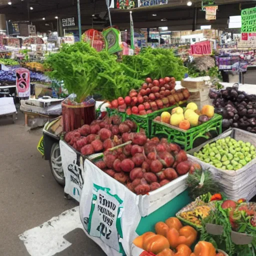 Prompt: clearance bin at an eldritch farmer's market