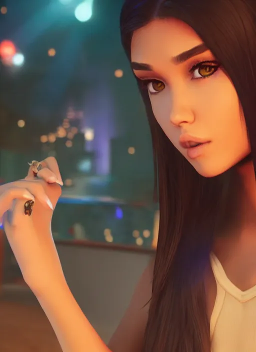 Image similar to Madison Beer as a video game character, digital art, unreal engine, unreal engine render, blender render, render, 4k, coherent