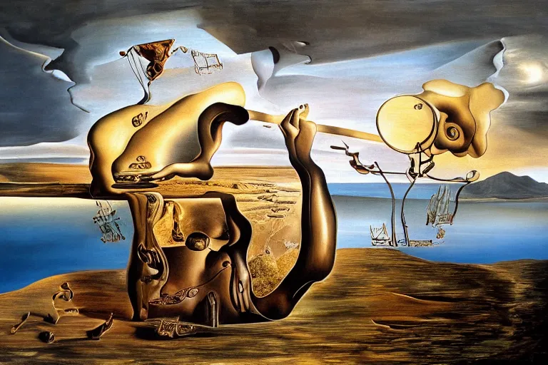 Image similar to persistance of memory by salvador dali, hd, hq, high resolution, high detail, 4 k, 8 k